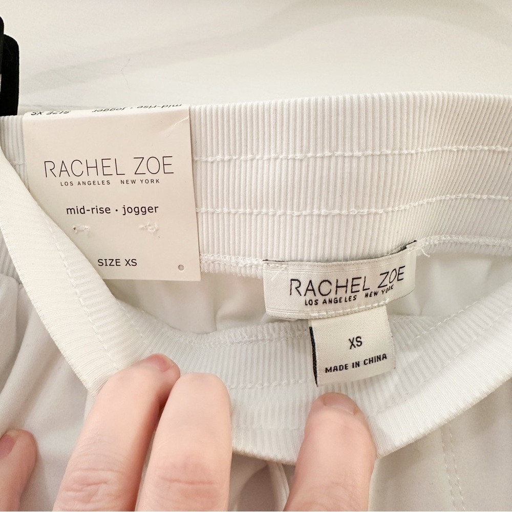 NWT Rachel Zoe Mid Rise Jogger Pants Stretchy Athleisure White sz XS - Picture 4 of 6